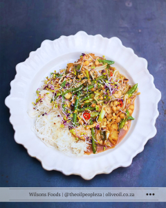 Sweet and Sour Stir-Fry cooked in peanut oil for Peanut Day