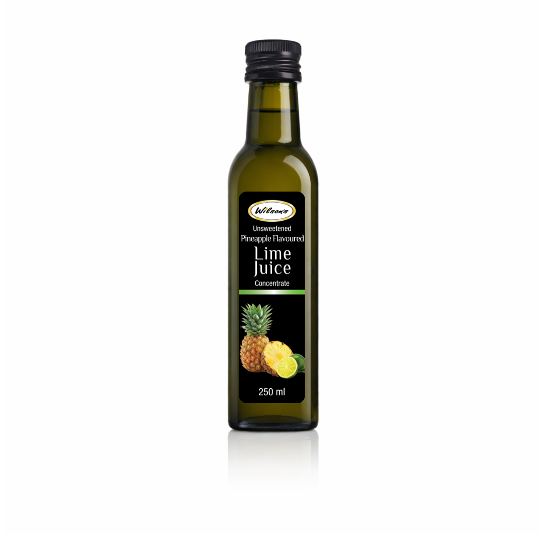 Wilson's Pineapple Flavoured Lime Juice 1 Wilson's Unsweetened Pineapple Flavoured Lime Juice Concentrate 250ml bottle