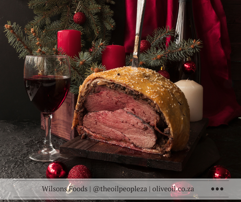 Italian-style Beef Wellington served with crisp pastry and rich filling