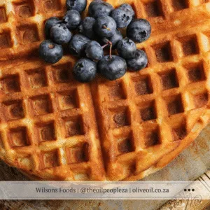 Malva Pudding 3 Waffle iron with golden waffles