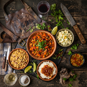 Chakalaka in a bowl, a spicy South African relish made with Wilson's Garlic Flavoured Oil