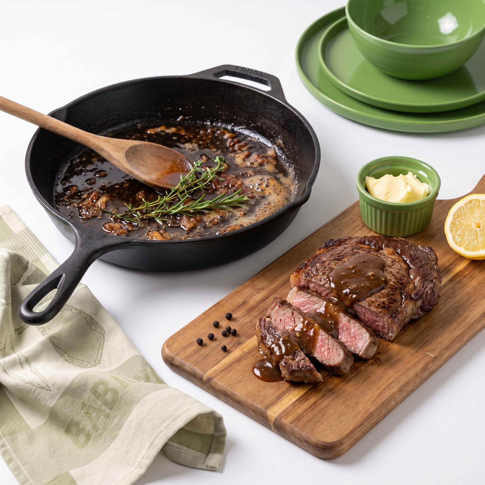 How to Make a Pan Sauce From the Fond 1 Pan sauce deglazed from the fond in a skillet, finished with butter and Wilson's Rosemary Flavoured Oil