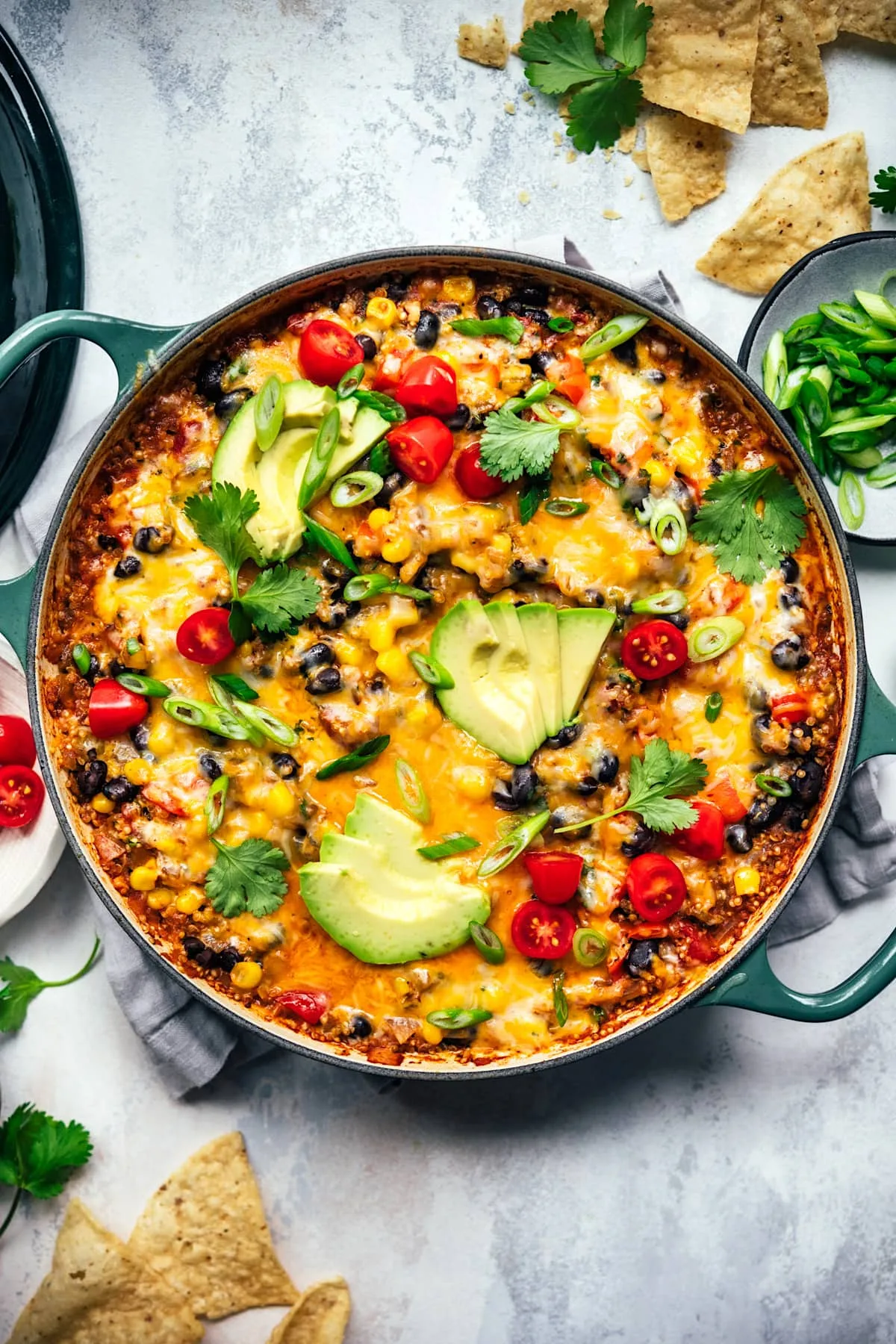 Recipes 7 Vegetarian Taco Skillet in a cast iron pan